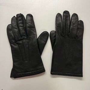 Black Men’s Large Gloves  genuine, leather 100% cashmere lining made in Romania